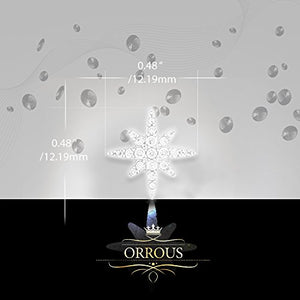 ORROUS & CO Women's 18K White Gold Plated Cubic Zirconia Compass Rose Stud Earrings