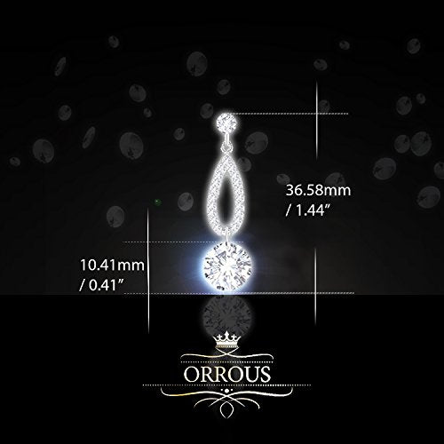 ORROUS & CO Women's 18K Gold Plated Cubic Zirconia Oval Drop Earrings (6.50 carats)