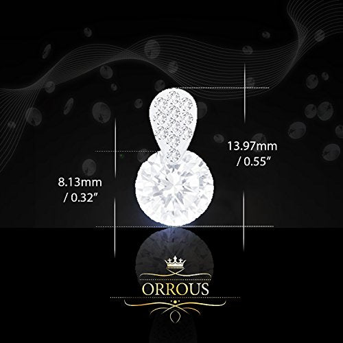 ORROUS & CO Women's 18K White Gold Plated Cubic Zirconia Accent Solitaire Drop Earrings (3.50 carats)