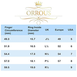 ORROUS & CO Women's 18K White Gold Plated Cubic Zirconia Round Solitaire Ring with Round-Cut Side Stones and Round-Cut Wedding Engagement Band Ring Set (1.45 carats)