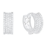 ORROUS & CO Women's 18K White Gold Plated Cubic Zirconia Accent Hoop Earrings