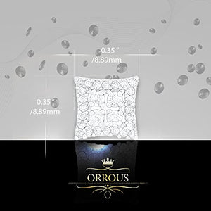 ORROUS & CO Women's 18K White Gold Plated Cubic Zirconia Square Unisex Stud Earrings