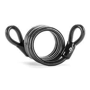 ETRONIC Security Self Coiling Lock M6L Looped End Cable, 6-Feet x 3/8-Inch