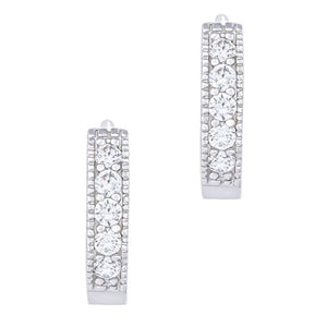 ORROUS & CO Women's 18K White Gold Plated Cubic Zirconia Accent Hoop Earrings