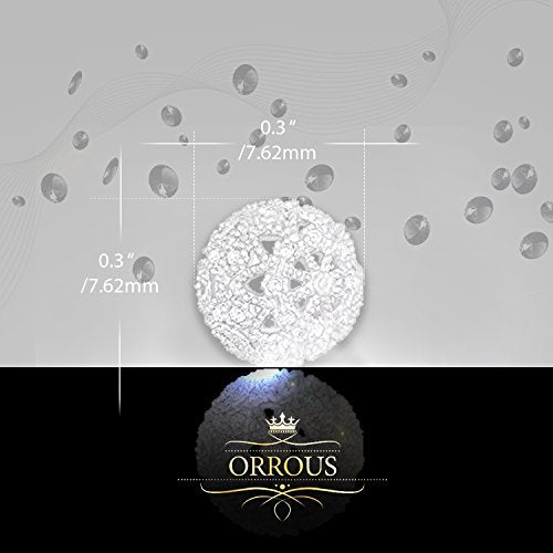 ORROUS & CO Women's 18K White Gold Plated Cubic Zirconia Princess Cut Solitaire Reversible Ball Stud Earrings (0.50 carats)