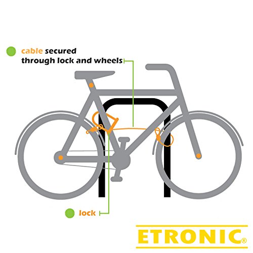 ETRONIC Security Self Coiling Lock M6L Looped End Cable, 6-Feet x 3/8-Inch