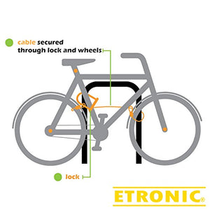 ETRONIC Security Self Coiling Lock M6L Looped End Cable, 6-Feet x 3/8-Inch