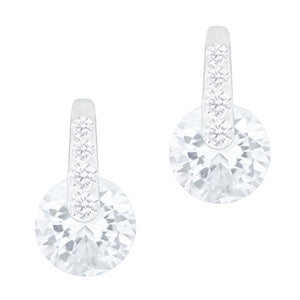 ORROUS & CO Women's 18K White Gold Plated Round Cubic Zirconia Solitaire Stud Earrings (3.35 carats)