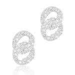 ORROUS & CO Women's 18K White Gold Plated Cubic Zirconia Double Loop Stud Earrings