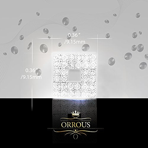 ORROUS & CO Women's 18K White Gold Plated Cubic Zirconia Hollow Square Unisex Stud Earrings