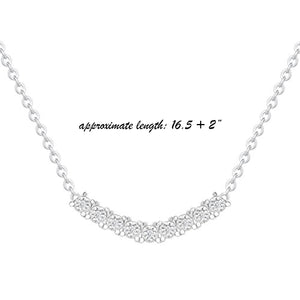 ORROUS & CO Women's 18K White Gold Plated Cubic Zirconia Arch Pendant Necklace