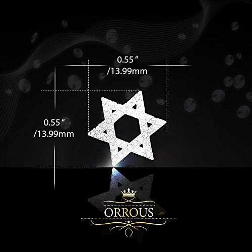 ORROUS & CO Women's 18K White Gold Plated Cubic Zirconia Hexagram Stud Earrings