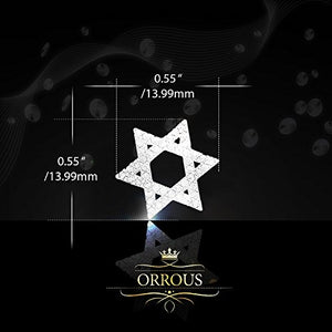 ORROUS & CO Women's 18K White Gold Plated Cubic Zirconia Hexagram Stud Earrings
