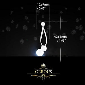 ORROUS & CO Women's 18K Gold Plated Round Simulated Shell Pearls with Cubic Zirconia Earrings