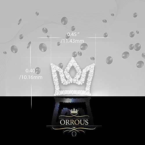 ORROUS & CO Women's 18K White Gold Plated Cubic Zirconia Princess Crown Stud Earrings