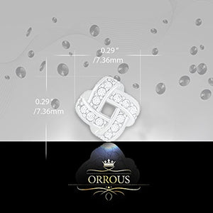 ORROUS & CO Women's 18K White Gold Plated Cubic Zirconia Twisted Love Knot Stud Earrings