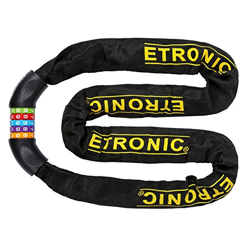 ETRONIC Bike Lock M10 Tuff Links 5-Digit Resettable Combination Hardened Steel Chain Lock, 4' x 1/4"