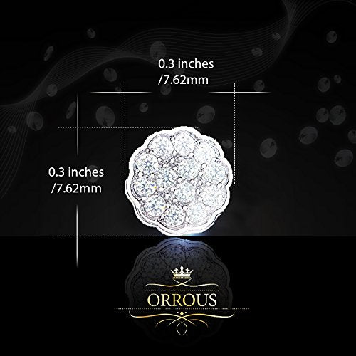 ORROUS & CO Women's 18K Gold Plated Cubic Zirconia Flower Stud Earrings