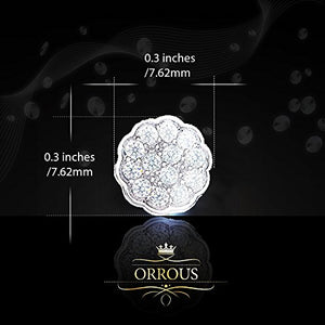 ORROUS & CO Women's 18K Gold Plated Cubic Zirconia Flower Stud Earrings