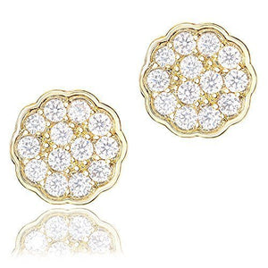 ORROUS & CO Women's 18K Gold Plated Cubic Zirconia Flower Stud Earrings