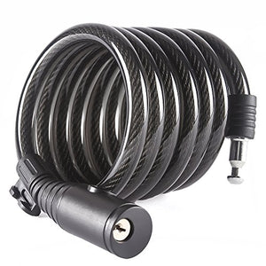 ETRONIC Security Multi-Purpose Self Coiling Keyed Cable Lock M6K, 6-Feet x 3/8-Inch