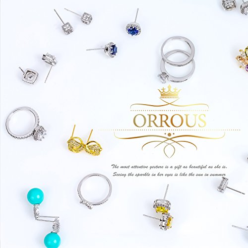 ORROUS & CO Women's 18K White Gold Plated Cubic Zirconia Round Shape Halo Pendant Necklace (3.45 Carats)