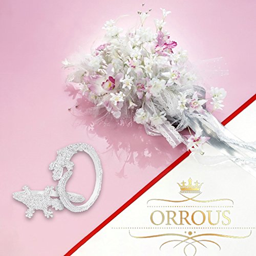 ORROUS & CO Women's 18K White Gold Plated Cubic Zirconia Lizard Adjustable Ring Wrap