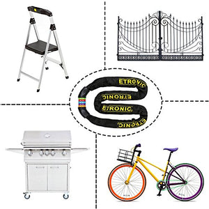 ETRONIC Bike Lock M10 Tuff Links 5-Digit Resettable Combination Hardened Steel Chain Lock, 4' x 1/4"