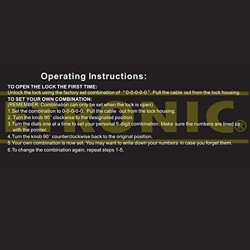 ETRONIC Bike Lock M10 Tuff Links 5-Digit Resettable Combination Hardened Steel Chain Lock, 4' x 1/4"