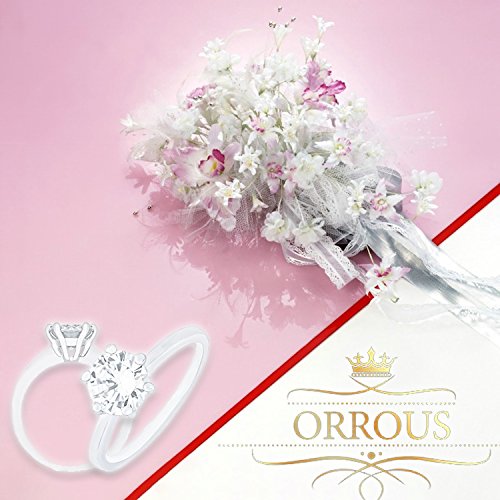 ORROUS & CO Women's 18K White Gold Plated Cubic Zirconia Round Solitaire Engagement Ring (2.35 carats)