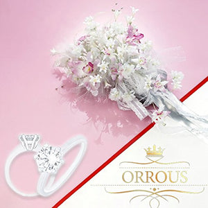 ORROUS & CO Women's 18K White Gold Plated Cubic Zirconia Round Solitaire Engagement Ring (2.35 carats)