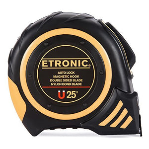 ETRONIC Tape Measure (Auto Lock, Magnetic Hook, Double Sided Blade, Nylon Bond Blade)