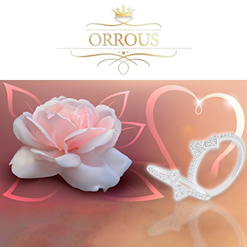 ORROUS & CO Women's 18K White Gold Plated Cubic Zirconia Bow Ring