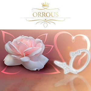 ORROUS & CO Women's 18K White Gold Plated Cubic Zirconia Bow Ring