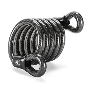 ETRONIC Security Self Coiling Lock M7L Looped End Cable, 6-Feet x 1/2-Inch