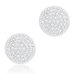 ORROUS & CO Women's 18K White Gold Plated Cubic Zirconia Half-Ball Stud Earrings