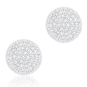 ORROUS & CO Women's 18K White Gold Plated Cubic Zirconia Half-Ball Stud Earrings