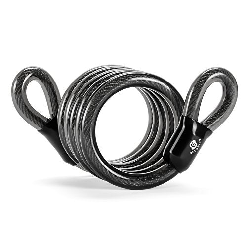 ETRONIC Security Self Coiling Lock M7L Looped End Cable, 6-Feet x 1/2-Inch