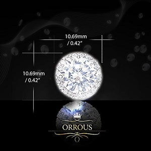 ORROUS & CO Women's 18K Gold Plated Cubic Zirconia Round Halo Stud Earrings (3.45 carats)