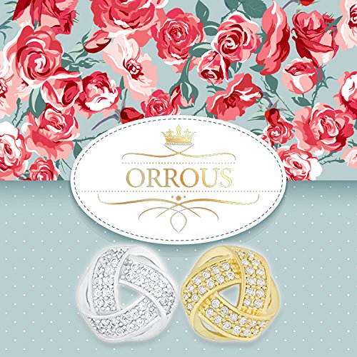 ORROUS & CO Women's 18K Gold Plated Cubic Zirconia Twisted Love Knot Stud Earrings