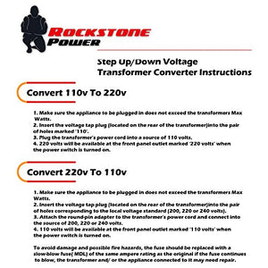 ROCKSTONE POWER 5000 Watt Heavy Duty Step Up/Down Voltage Transformer Converter - Step Up/Down 110/120/220/240 Volt - 5V USB Port - CE Certified