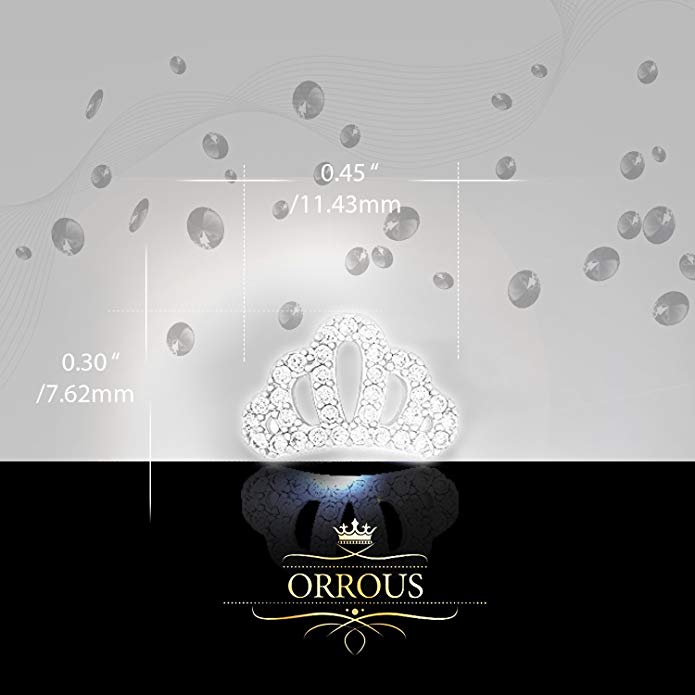ORROUS & CO Women's 18K White Gold Plated Cubic Zirconia Crown Stud Earrings
