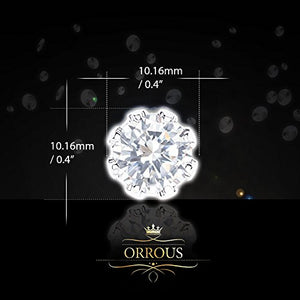 ORROUS & CO Women's 18K Gold Plated Cubic Zirconia Crown Solitaire Stud Earrings (3.50 carats)